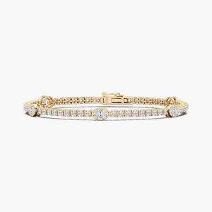 Moissanite Oval Station Tennis Bracelet in 925 Sterling Silver