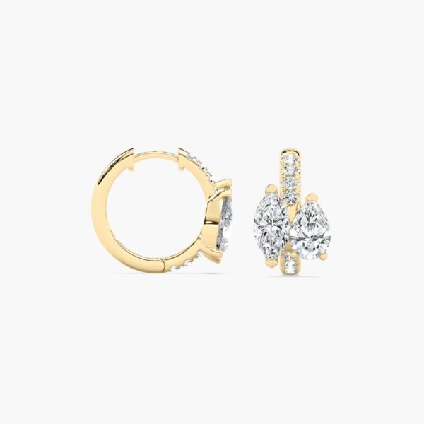 Pear & Marquise Drop Huggie Earrings in 925 Sterling Silver - Image 3