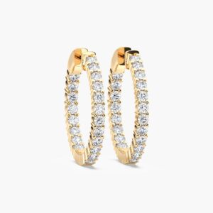 Moissanite Inside-Out Hoop Earrings in 925 Sterling Silver