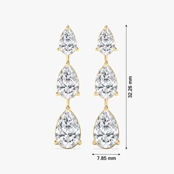 Moissanite Pear Drop Earrings | Elegant Sparkle in 925 Silver - Image 3