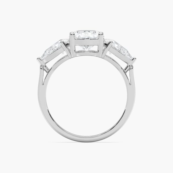 Oval-Cut Three-Stone Moissanite Engagement Ring – Timeless Elegance - Image 3