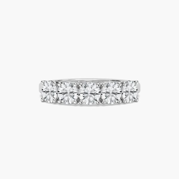 Elegant Silver Seven-Stone Diamond Anniversary Ring – Timeless Sparkle - Image 2