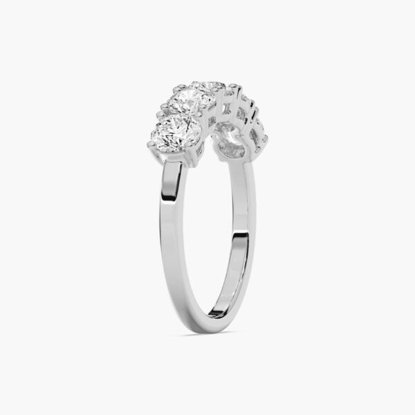 Elegant Silver Seven-Stone Diamond Anniversary Ring – Timeless Sparkle - Image 3