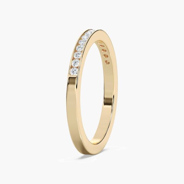 Moissanite Silver Channel-Set Band – Sleek & Timeless Beauty - Image 3