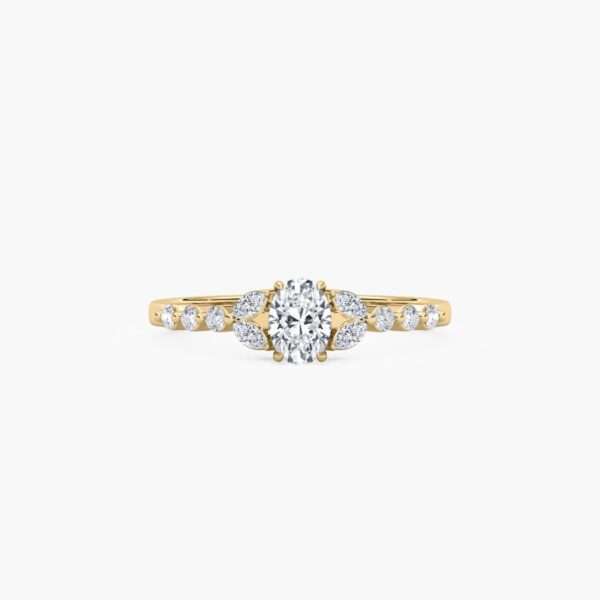 Exquisite Oval Cut Diamond Floral Ring | 925 Sterling Silver Elegance - Image 2