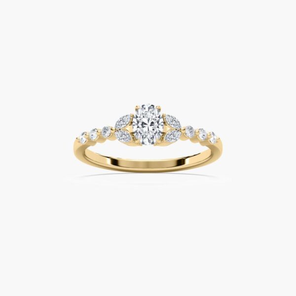 Exquisite Oval Cut Diamond Floral Ring | 925 Sterling Silver Elegance