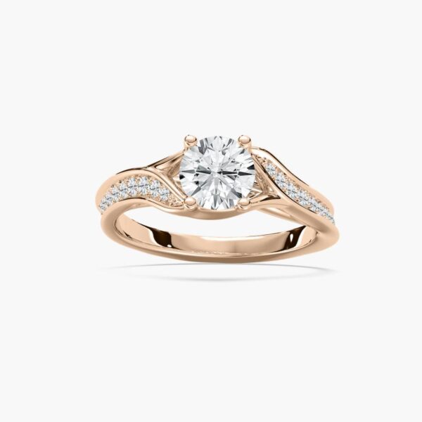 Elegant Twisted Shank Solitaire Engagement Ring in 925 Silver