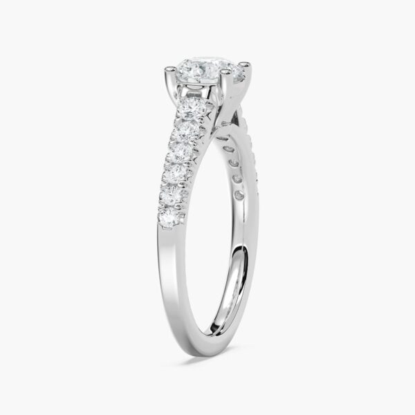 Timeless Solitaire Engagement Ring with Pave Band in 925 Silver - Image 3