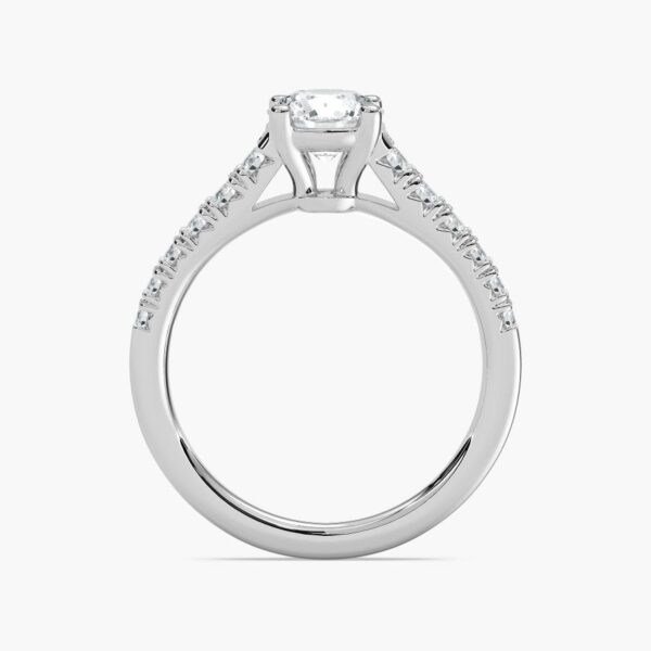 Timeless Solitaire Engagement Ring with Pave Band in 925 Silver - Image 4