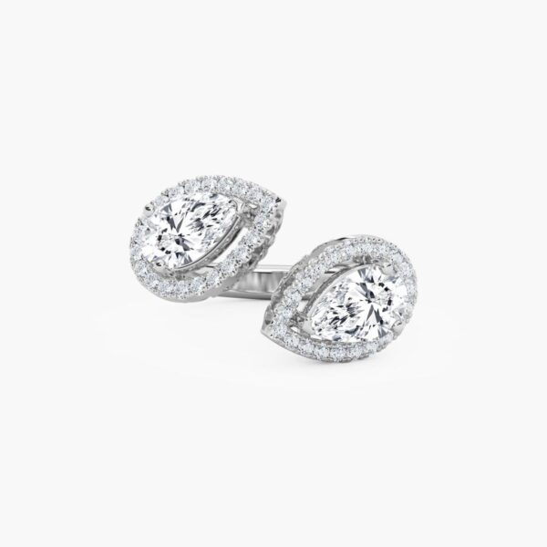 Exquisite Pear-Shaped Double Halo Earrings in 925 Sterling Silver – Timeless Elegance - Image 2