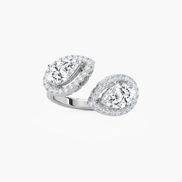 Exquisite Pear-Shaped Double Halo Earrings in 925 Sterling Silver – Timeless Elegance