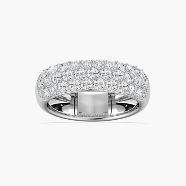 Luxurious Silver Pave Diamond Band – Ultimate Sparkle & Elegance