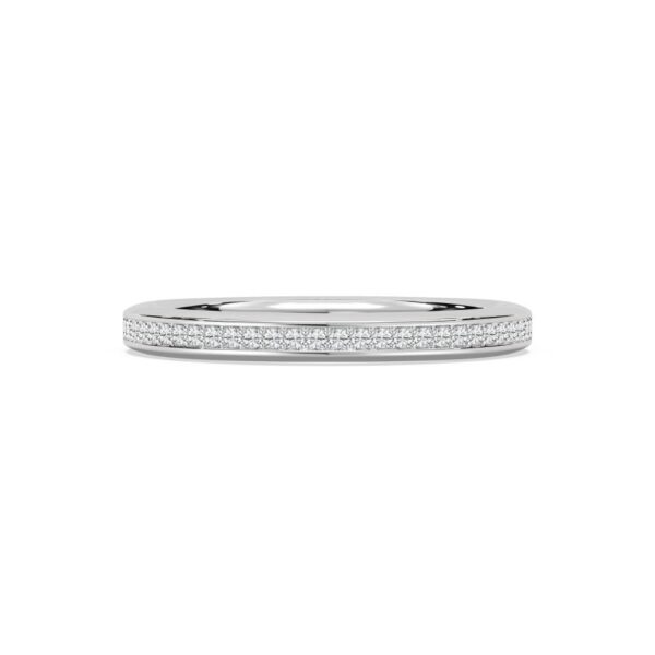 Elegant Pavé Wedding Band in 925 Sterling Silver – Timeless & Minimalist - Image 2