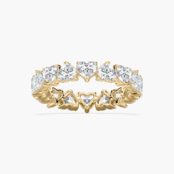 Romantic Heart-Shaped Silver Eternity Ring – Symbol of Love