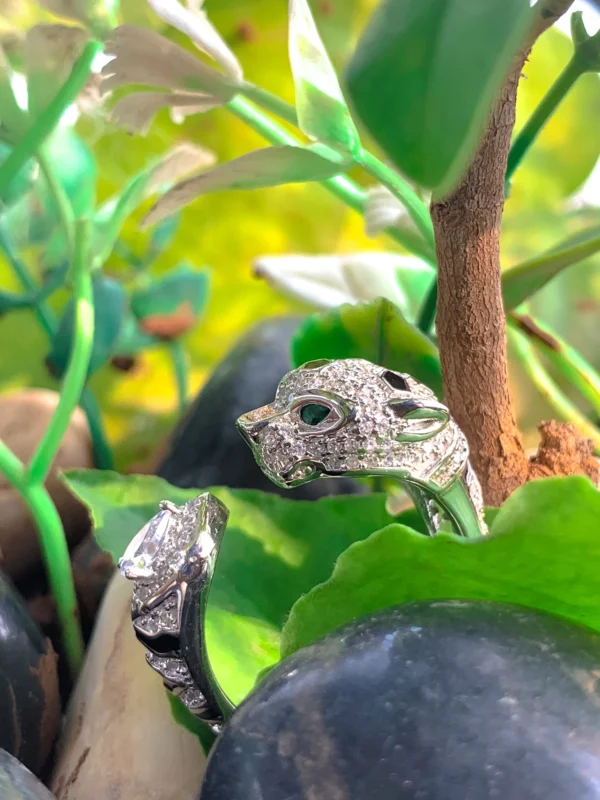 925 Silver Panther Diamond Ring | Panther Animal Unique Ring